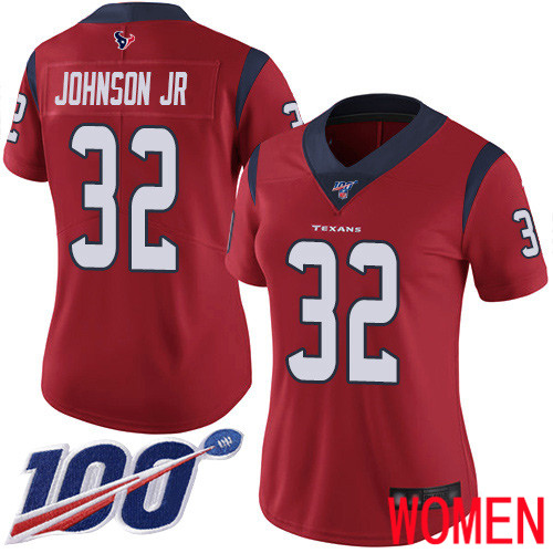 Houston Texans Limited Red Women Lonnie Johnson Alternate Jersey NFL Football #32 100th Season Vapor Untouchable